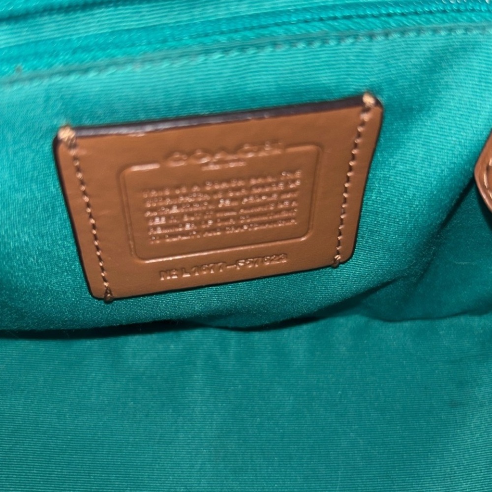 Coach Floral Dome Satchel in Blue, Green and Cream Leather Trim - Picture 5 of 8